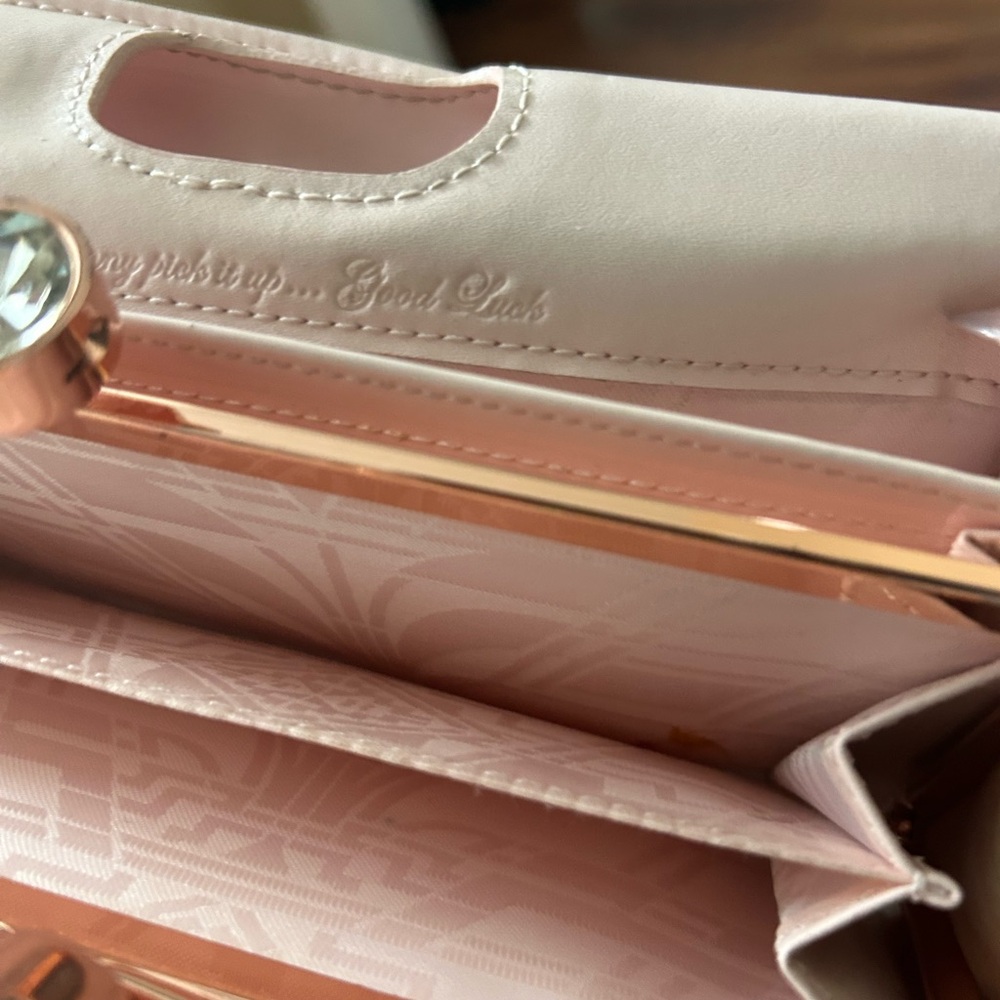 Ted Baker Light Pink Wallet Clutch with Gold Accent - Picture 10 of 11